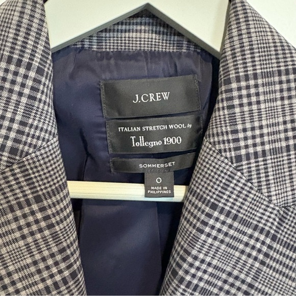 NWOT J. Crew Grey Plaid Sommerset Blazer In Italian Wool - Picture 8 of 9